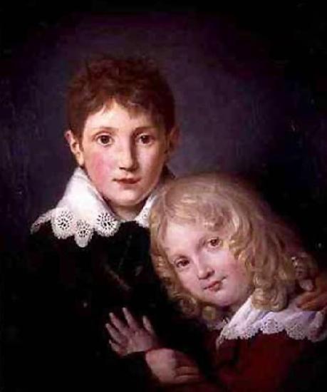 unknow artist Portrait of Paul and Alfred de Musset France oil painting art